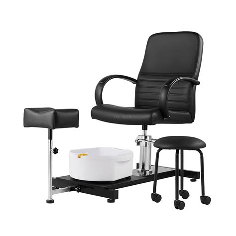 Pedicure Chair With Stool Bubble Massage Foot Bath Hydraulic Pedi Chair