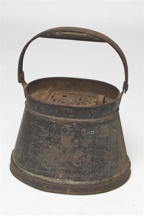 Rare Early Antique Tin Minnow Bait Bucket C1890 1910 Bait Bucket