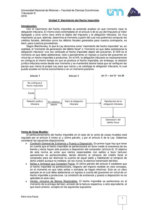 Apunte Trido Unidad V Trbutación Tributación Ii 2018 Unidad V