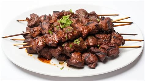 Premium Photo Delicious Peruvian Anticuchos Grilled Beef Heart