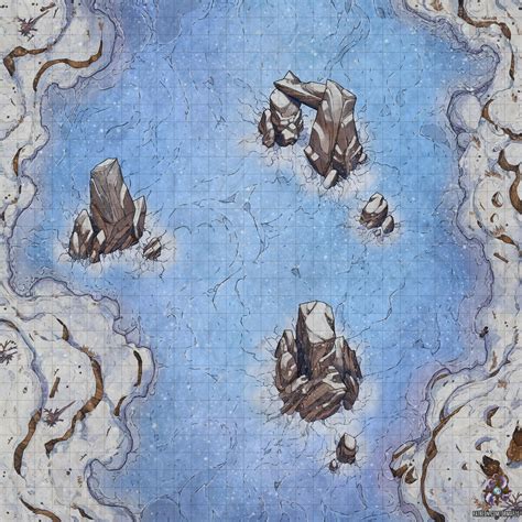 Oc Art Frozen Lake Battle Map 30x30 Rdnd