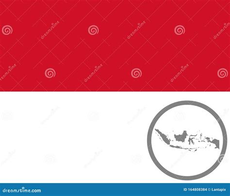 Flag and map of Indonesia stock vector. Illustration of ensign - 164808384