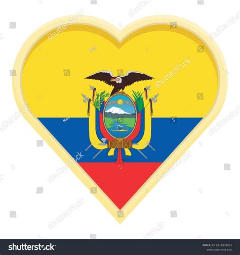 Ecuador Heart Icon Cartoon Vector Travel Stock Vector Royalty Free