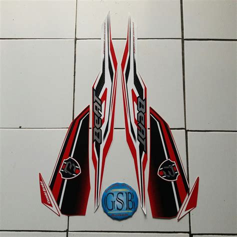 Jual Stiker Lis Body Honda Beat Fi Iss Putih Merah Shopee Indonesia