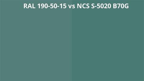 Ral 190 50 15 Vs Ncs S 5020 B70g Ral Colour Chart Uk