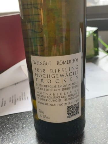 Weingut Römerhof Riesling Hochgewächs Trocken Vivino Brasil