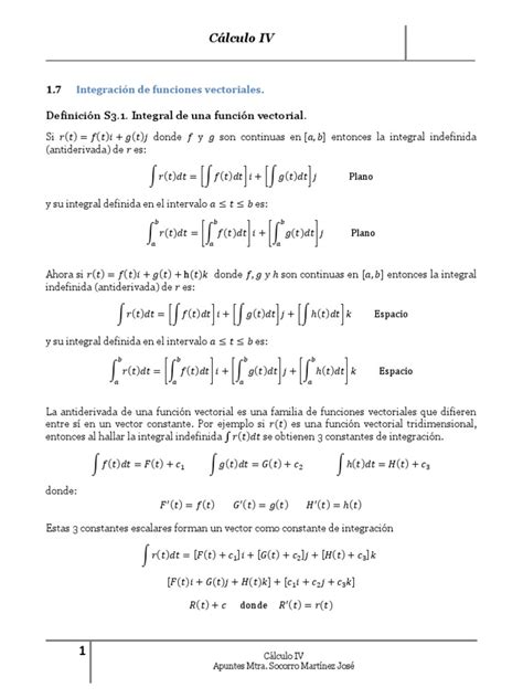 Sesión 3 Pdf Integral Vector Euclidiano