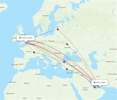 All Flight Routes From London To Dubai LGW To DXB Flight Routes