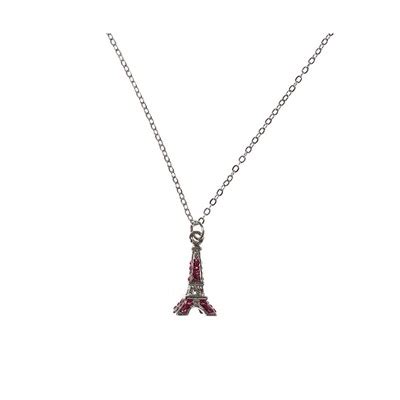 Collier Fin Tour Eiffel Strass Sc Crystal Maty