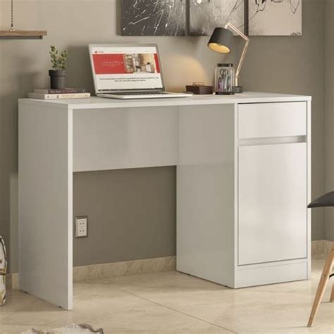 Ripley ESCRITORIO MODERNO BLANCO GABY 1 CAJÓN 1 PUERTA RYR MUEBLES