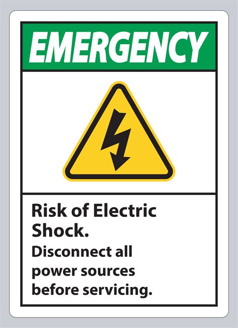 Emergency Risk Of Electric Shock Symbol Sign Isolate On White