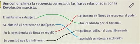 UNE CON UNA LINEA LA SECUENCIA CORRECTA DE LAS FRACES RELACIONADAS CON