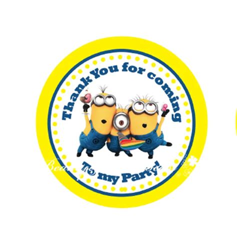 Customized Personalized Despicable Me Minions Sticker Birthday Party ...