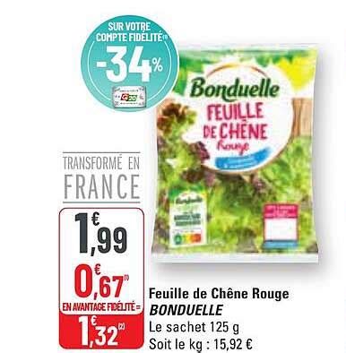 Promo Feuille De Ch Ne Rouge Bonduelle Chez G Icatalogue Fr