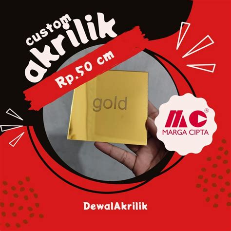 Jual Custom Akrilik Lembaran Marga Cipta Gold Mirror 2mm Rp 50 Per Cm