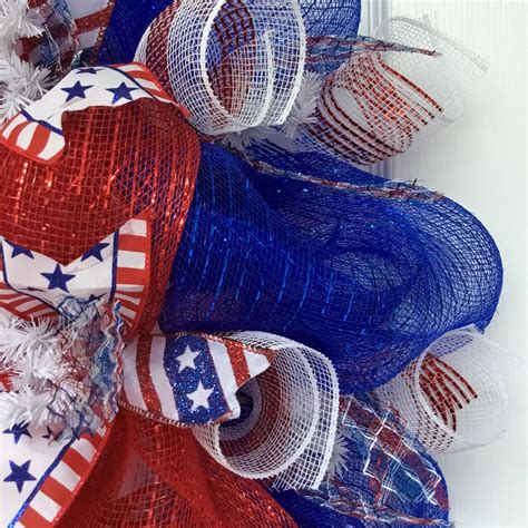 Three Cheers For The Red White And Blue Patriotic Ribbon Deco Etsy