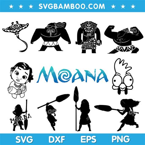 Moana Black And White SVG Bundle, Princess Moana SVG