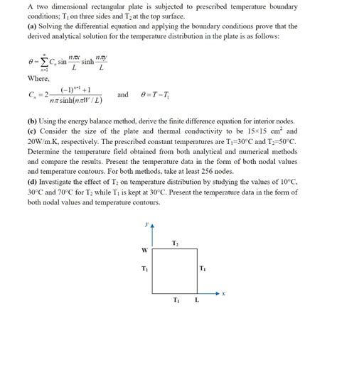 Solved A Two Dimensional Rectangular Plate Is Subjected To Chegg