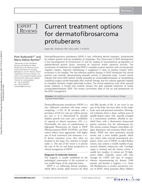 (PDF) Current treatment options for dermatofibrosarcoma protuberans