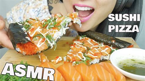 Asmr Salmon Sashimi Sushi Pizza Eating Sounds Sas Asmr Youtube