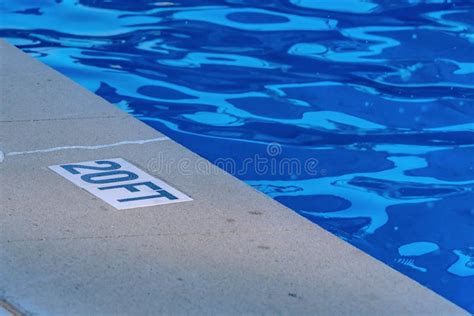 20 Foot Label By Edge Of Pool Stock Image Image Of Luxury Copy