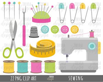 Sewing Clipart Craft Clipart Commercial Use Craft Supplies Clipart Cute