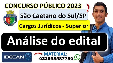 Concurso S O Caetano Do Sul Sp Cargos Jur Dicos N Vel Superior