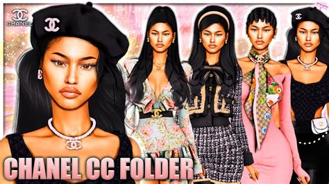 Designer Chanel Runway Model Cc Folder And Sim Download Hair Purses