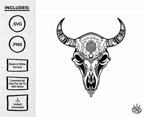 Cow Skull Svg Cow Skull Png Bull Skull Svg Etsy Australia