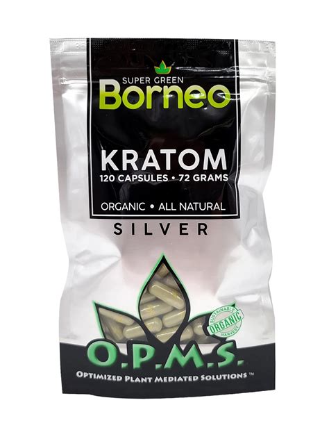 Super Green Borneo Opms Silver Kratom Capsules Ct Free Shipping