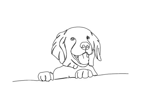 Le Dessin D Art D Une Seule Ligne De Chien Continue L Illustration