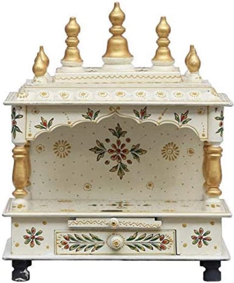 Tam Creatio Wooden Pooja Mandir Indian Hindu Decoration Puja Cabinet