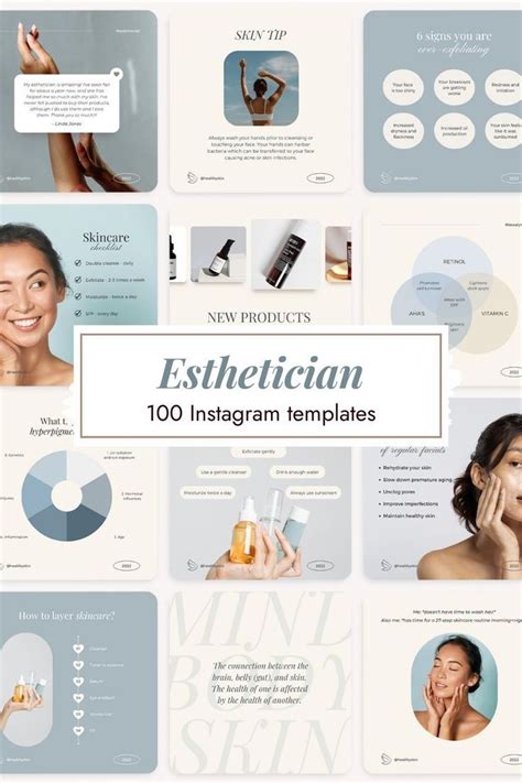 Blue Esthetician Instagram Template Esthetician Social Media