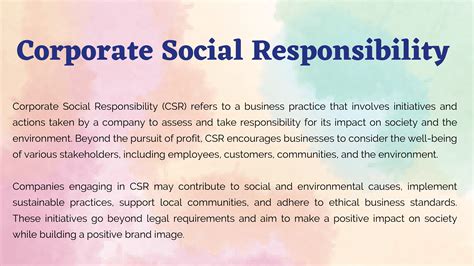 Corporate Social Responsibility Meaning Definition