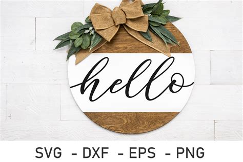 Hello Svg Door Hanger Svg Welcome Svg Graphic By Chamsae Studio