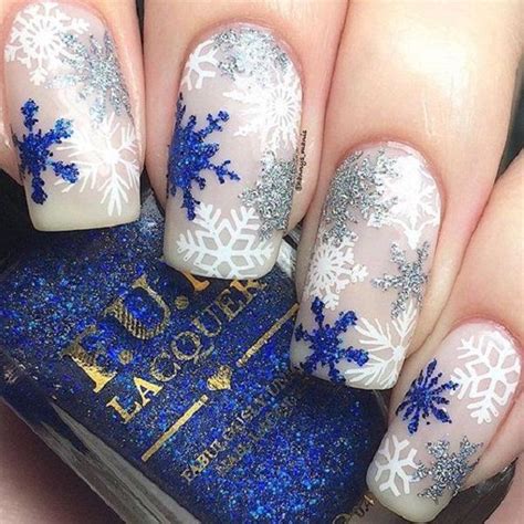 40 Snow Nail Art Ideas For Winter Art And Design Xmas Nails Snow Nails Snowflake Nails