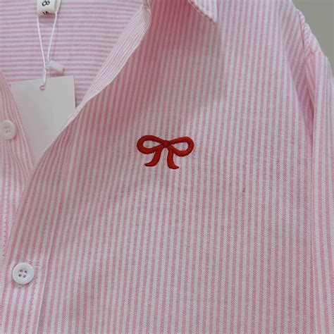 Áo Sơ Mi Kẻ Sọc Xanh Hồng Dài Tay Vải Cotton Lụa Cao Cấp Mẫu Hot dành cho các bạn nữ cực xinh