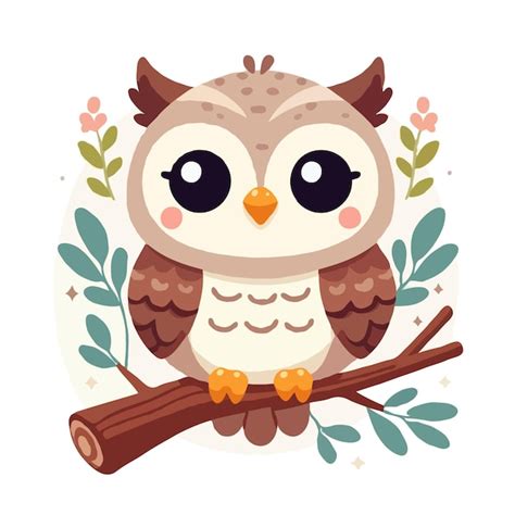 Premium Vector Cute Owl Cartoon Vector On White Background