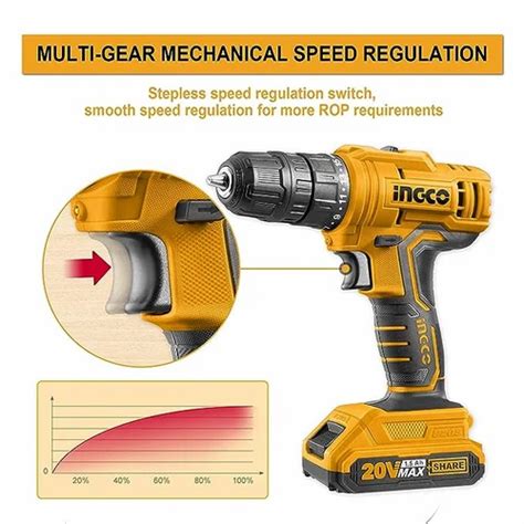 Ingco 20V Lithium-Ion Cordless Drill CDLI20028 - Power and Precision ...