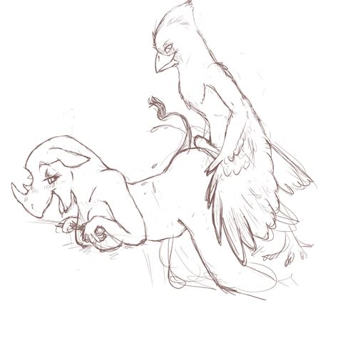 Rule 34 All Fours Anthro Arm Support Ass Avian Beak Big Breasts Bird