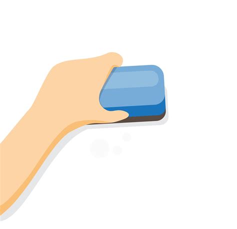 Hand Holding Eraser To Erases In White Board Cartoon Flat Illustration