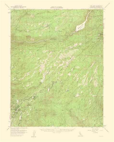 Topo Map Long Barn California Quad USGS 1962 23 00 X 28 53