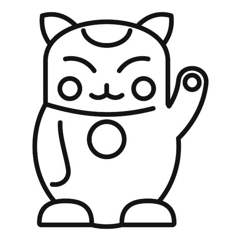 Premium Vector Lucky Cat Icon Outline Vector Japan Maneki Chinese Fortune