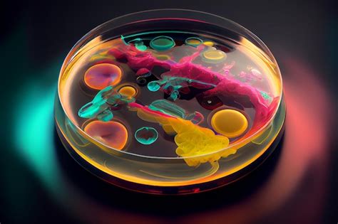 Cultivo De Bacterias En Placas De Petri En Laboratorio Ia Generativa