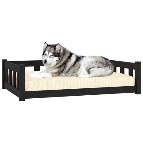 Cama Para Perros Madera Maciza De Pino Negro X X Cm Exma Es