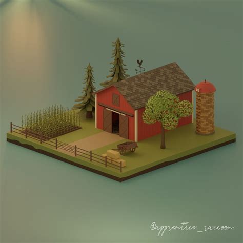 Farm 3d Model Low Poly 3d Models Farm Low Poly 3d