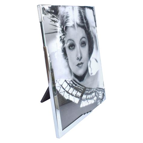 Large Art Deco Chrome Free Standing Picture Frame Circa 1930 For Sale