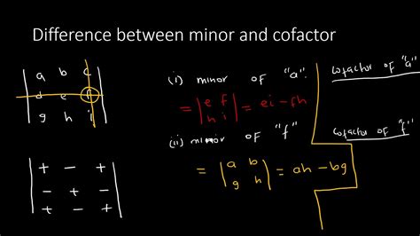 Minor And Cofactor Mathematics N Youtube