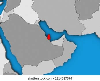 Qatar Red On Blue Political Map Stock Illustration 705610198 Shutterstock