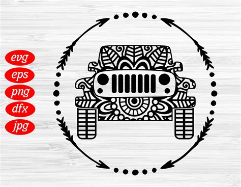 Mandala Jeep Svg Jeep Silhouette Jeep Svg Offroad Jeep Svg Etsy